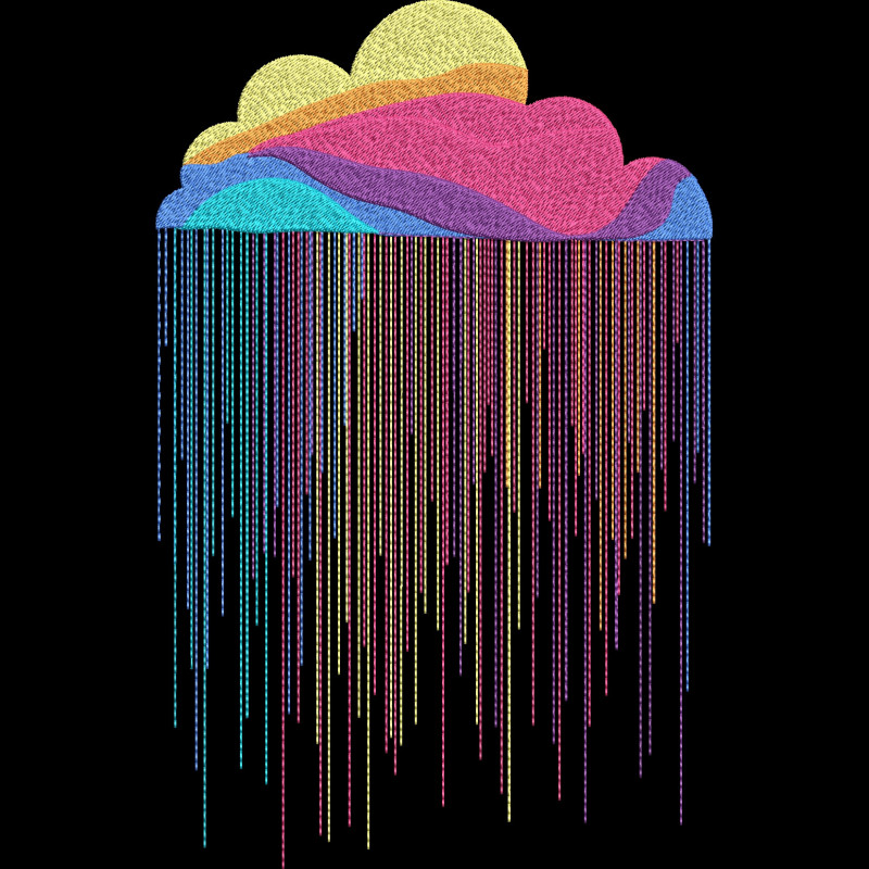 Tricou Brodat - Rainbow Cloud