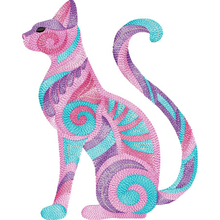 Tricou Brodat - Egyptian Cat