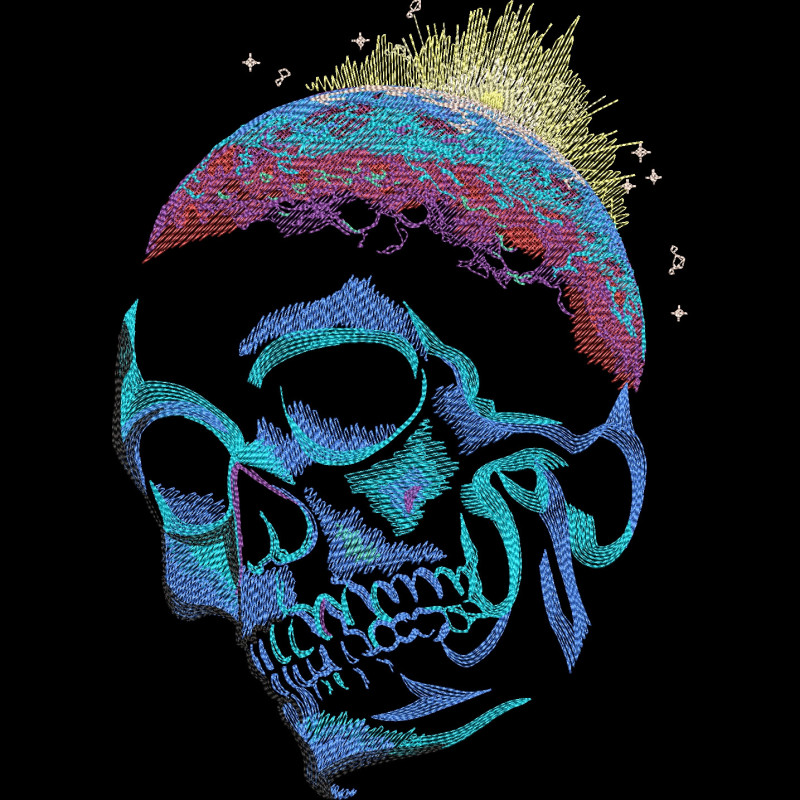 Hanorac Brodat - Space Skull