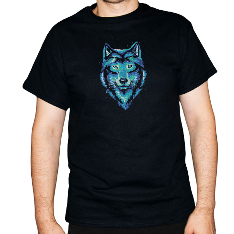Tricou Brodat - Lup Moonlight