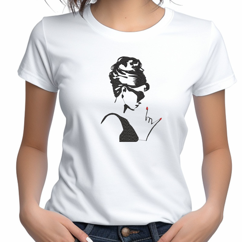 Tricou Brodat - Audrey Hepburn