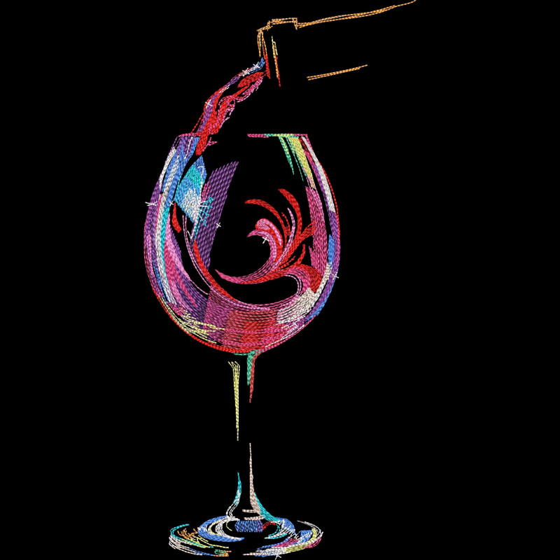 Hanorac Brodat - Wine Glass
