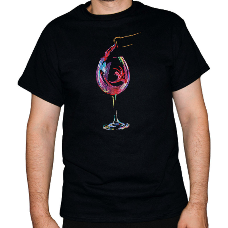Tricou Brodat - Wine Glass